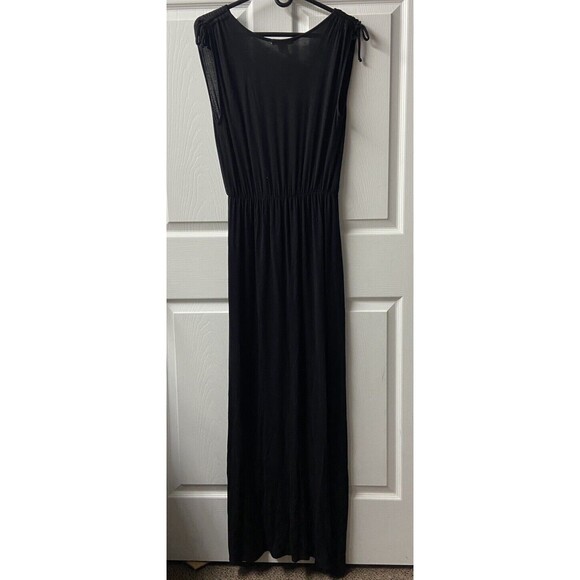 Rolla Coster Vintage Womens Medium Black Knit Faux Wrap Maxi Dress - Picture 5 of 5